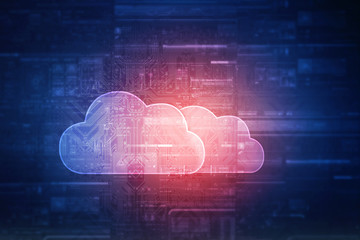 Obraz premium 2d rendering technology Cloud computing 