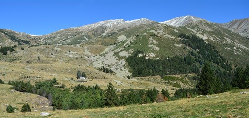 Fototapeta na wymiar Paysages vastes de montagne des pyrénées orientales pour panoramiques dans le vallespir estables