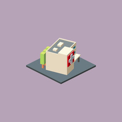 Isometric Hospital Isolated Images