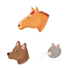 Isolated object of farm and head logo. Set of farm and homemade stock vector illustration.