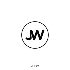 Letter J and W concept ready to use