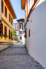 Historical Ankara restoration houses around the alley in Hamamonu district of Altindag, Ankara, Turkey