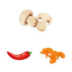 Vector illustration of food and flavors logo. Collection of food and ingredient stock vector illustration.