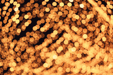 Defocused abstract bokeh pattern from lighting decor for background.