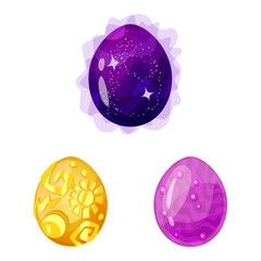 Vector design of dinosaur and magic logo. Set of dinosaur and fantasy stock symbol for web.