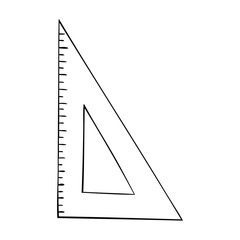 Black and white vector icon of a triangular ruler