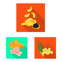 Vector design of taste and seasonin logo. Set of taste and organic vector icon for stock.