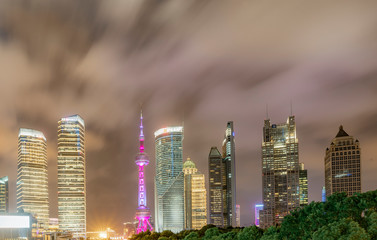 City Night View in Lujiazui, Shanghai, China