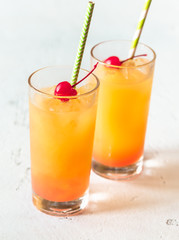 Tequila sunrise cocktails