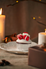 Christmas Dessert. Snowman Cupcakes