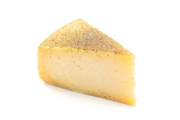 Parmesan Cheese Triangle Isolated on White Background