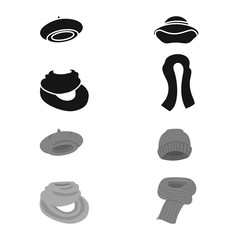 Vector design of clothes and texture logo. Collection of clothes and weather stock vector illustration.