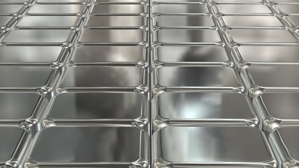 silver metal cubes background - 3D rendering