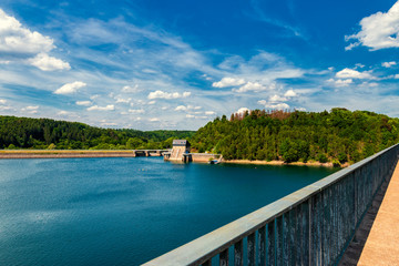 Fototapeta premium Wuppertalsperre Bridge over Lake landscape