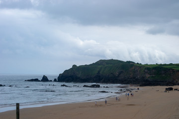 Asturias Beach landscape at cloudy day