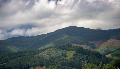 Asturias landscape at cloudy day mountains