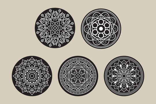 Asian Decoration Background Set