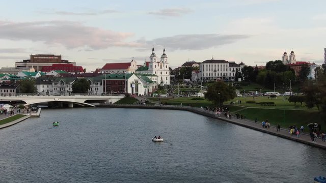 The old district of the city of Minsk. Belarus