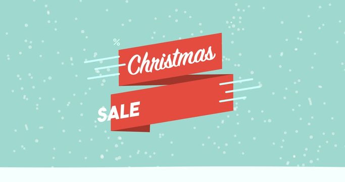 Christmas sale promo with gifts and shopping cart
