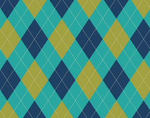 Blue, Aqua and Olive Argyle Background