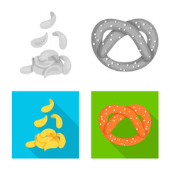 Vector illustration of Oktoberfest and bar sign. Collection of Oktoberfest and cooking stock symbol for web.