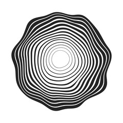 concentric black wavy lines that makes a rounded abstract organic shape - 290258106