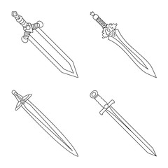 Vector illustration of game and armor logo. Set of game and blade stock vector illustration.