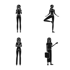 Isolated object of emotions and female symbol. Set of emotions and body stock symbol for web.