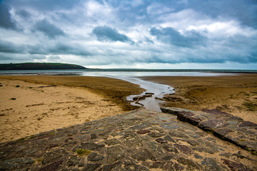Site of the ancient Roman fish trap at Scotts Bay, Llansteffan, Carmarthenshire, South Wales