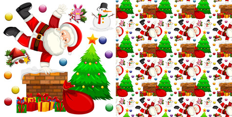 Seamless background design with christmas theme