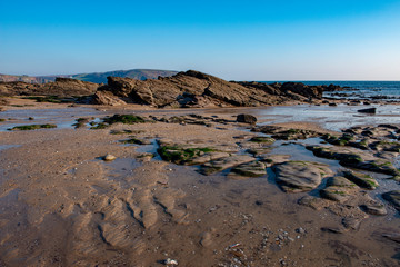 Rock pools on Wembury beach in Devon, UK