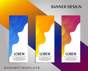 Roll up banner design template, vertical, Colorful abstract banner background, pull up design, modern x-banner, rectangle size