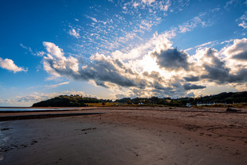 View of Llansteffan Beach in South Wales