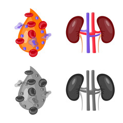 Isolated object of biology and scientific symbol. Set of biology and laboratory stock symbol for web.