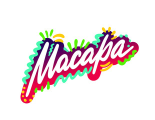 Macapa Word Text with Creative Handwritten Font Design Vector Illustration. - Vector