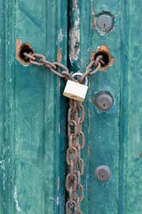 Locks on an old door