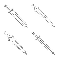 Isolated object of game and armor symbol. Collection of game and blade stock vector illustration.