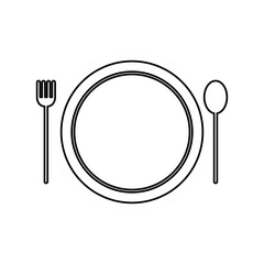 Isolated kitchen plate vector design