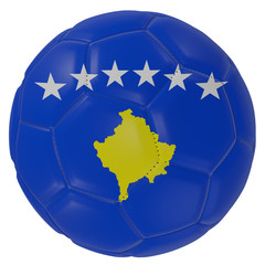 Kosovo flag on a soccer ball