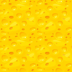 Cheese texture. Vector seamless pattern with textured Swiss Cheese