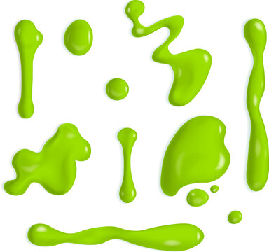 Different realistic slime drops set