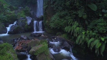 Beautiful nature wild waterfall Coban Talun in Java island, Static shot 