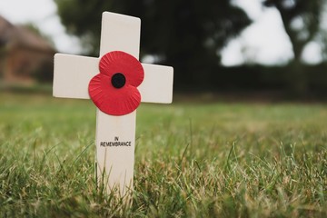 Poppy remembrance cross