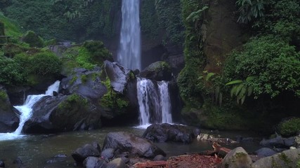 Beautiful nature wild waterfall Coban Talun in Java island, Static shot 