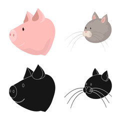 Vector illustration of agriculture and breeding symbol. Set of agriculture and organic stock vector illustration.