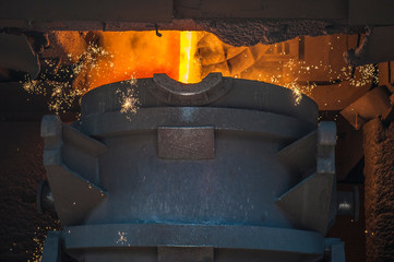 Obraz na płótnie Canvas Steelmaking plant and steelmaking workshop