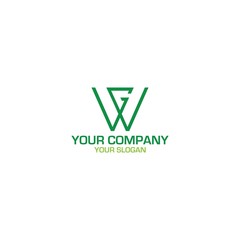 GW Green Logo Design Vector