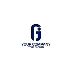 GJ Blue Logo Design Vector
