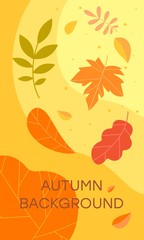 Autumn abstract background. Design for fall season sale banner, poster or thanksgiving day greeting card, festival invitation, paper cut out art style. Colorful vector illustration