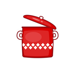 Vector illustration of red saucepan